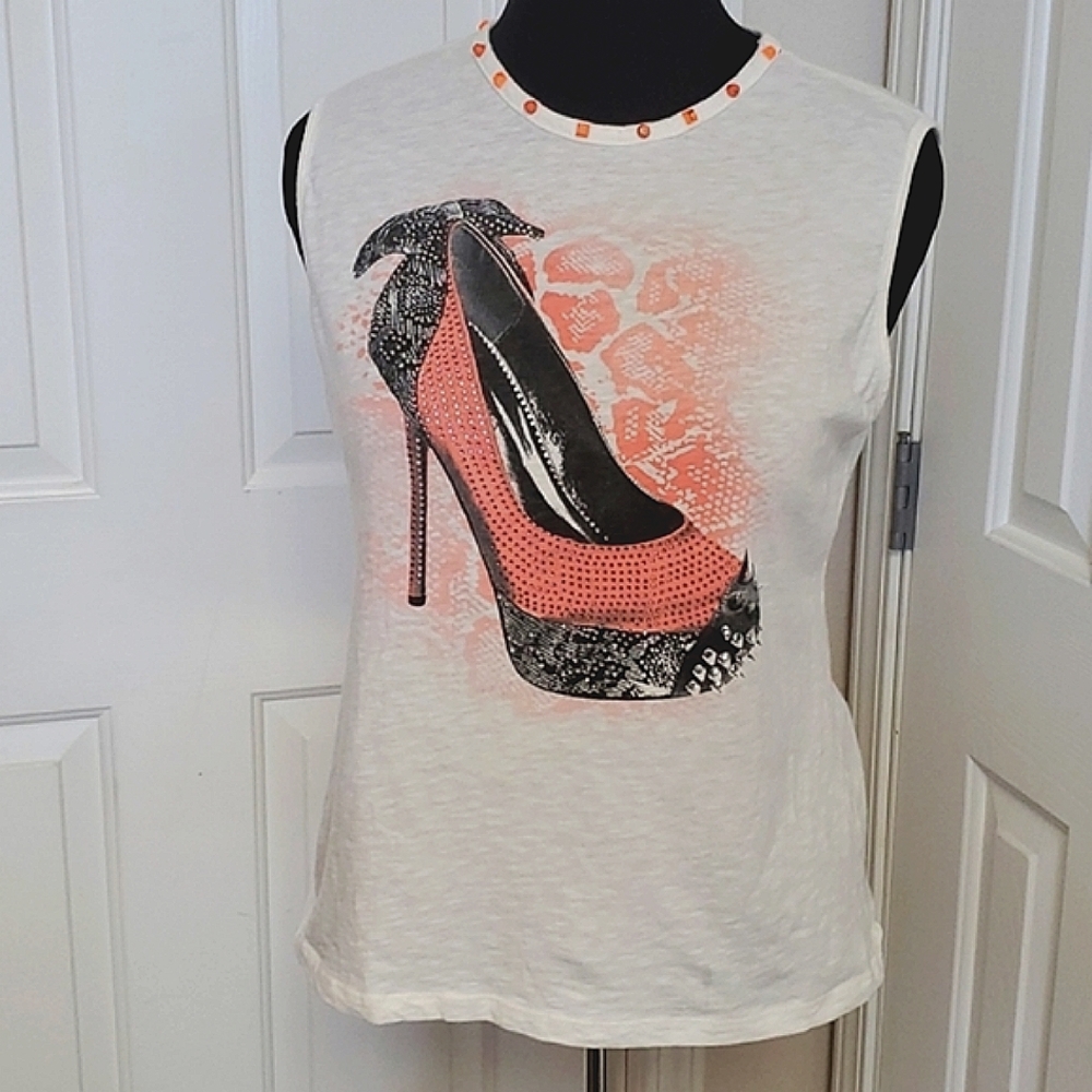 Embellished Graphic Tank Top